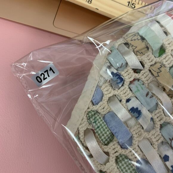 Women VTG New Identity Ribbon Vest Cottagecore Whimsy Basketweave Large - Picture 8 of 11